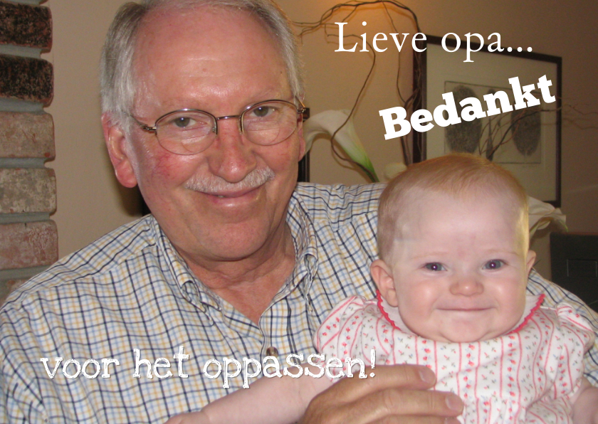 Bedankkaart Oppassen Eigen Foto - Bedankkaartjes Bedankkaartjes - Bedankkaart Oppassen Eigen Foto