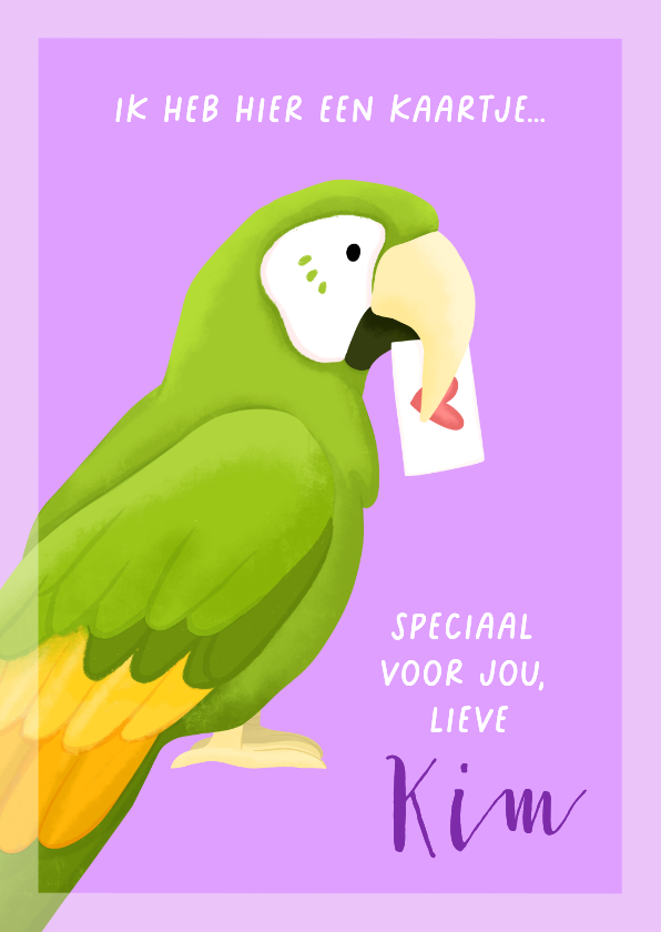 Bedankkaartjes - Bedankkaart papegaai met envelop
