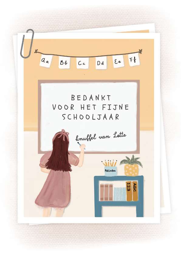 Bedankkaart schoolbord - Bedankkaartjes Bedankkaartjes - Bedankkaart schoolbord