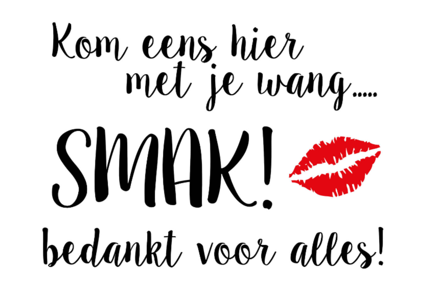 Bedankkaart Smak - Bedankkaartjes Bedankkaartjes - Bedankkaart Smak