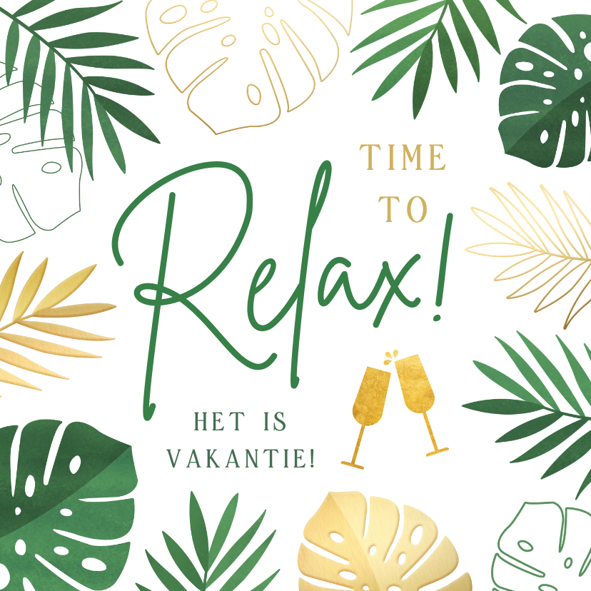 Bedankkaartjes - Bedankkaart voor een juf of meester relax het is vakantie