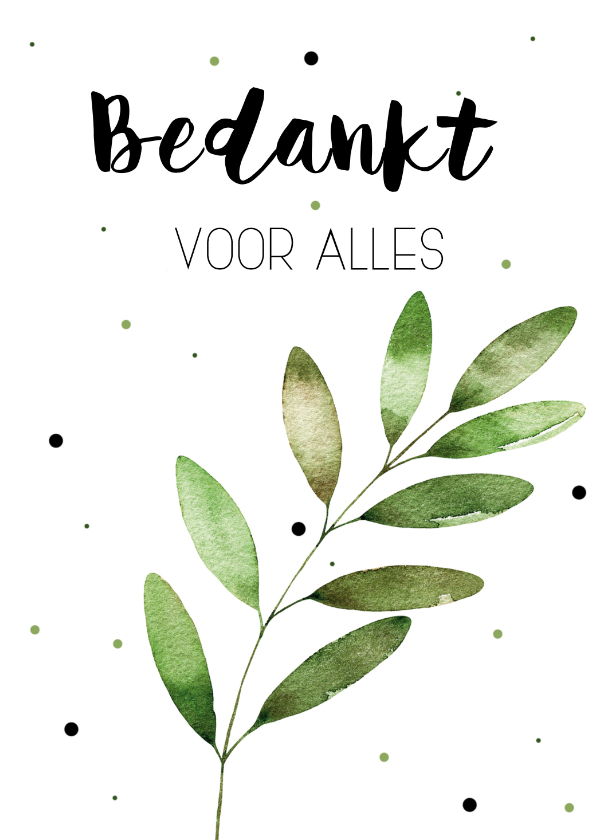 Bedankkaartje: Bedankt voor alles - Bedankkaartjes Bedankkaartjes - Bedankkaartje: Bedankt voor alles