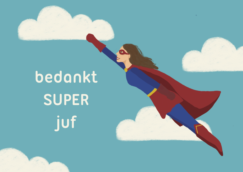Bedankkaartjes - Bedankkaartje superjuf superheld