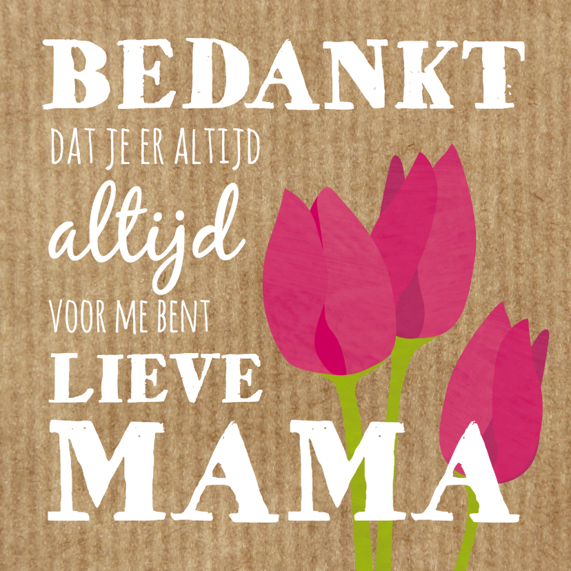Bedankkaartje tekst en tulpen - Bedankkaartjes Bedankkaartjes - Bedankkaartje tekst en tulpen