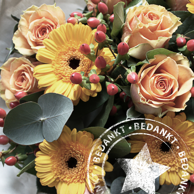 bedankt bloemen kaart - Bedankkaartjes Bedankkaartjes - bedankt bloemen kaart