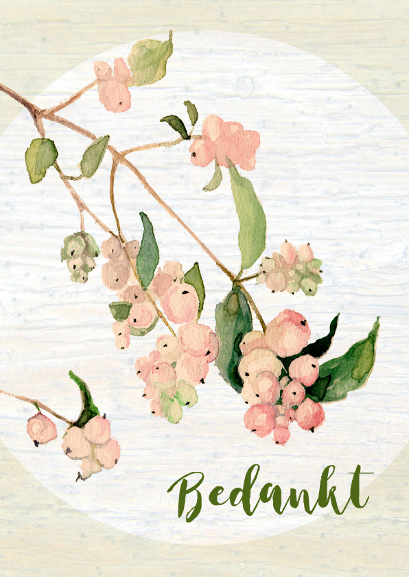 Bedankt - geschilderd plantje - Bedankkaartjes Bedankkaartjes - Bedankt - geschilderd plantje