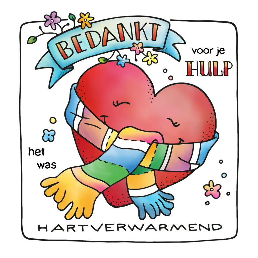 Bedankt hartverwarmend hart Bedankkaartjes Kaartje2go
