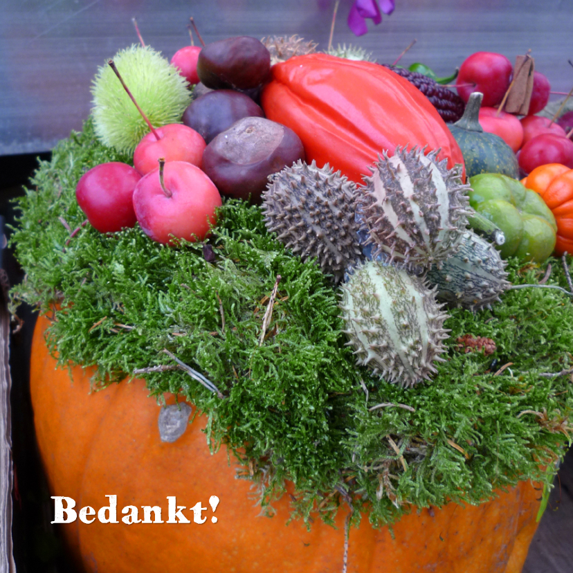 bedankt Herfst bloemstuk - Bedankkaartjes Bedankkaartjes - bedankt Herfst bloemstuk