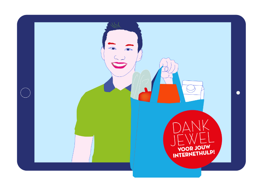 Bedankt jongen boodschappen - Bedankkaartjes Bedankkaartjes - Bedankt jongen boodschappen