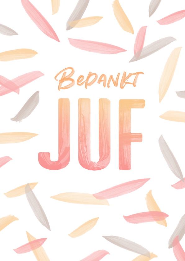 Bedankkaartjes - Bedankt juf verf letters