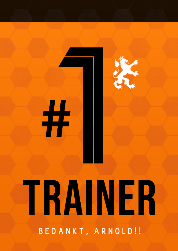 Bedankt kaart #1 trainer of coach in stijl van een t-shirt - Bedankkaartjes Bedankkaartjes - Bedankt kaart #1 trainer of coach in stijl van een t-shirt