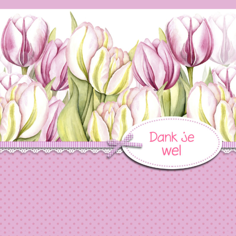 bedankt met leuke roze tulpen - Bedankkaartjes Bedankkaartjes - bedankt met leuke roze tulpen