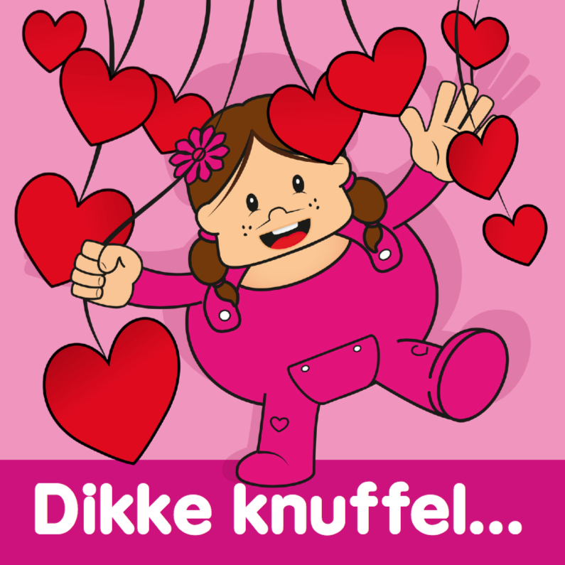 Bedankt opkikker hartjes knuffel 26 - Bedankkaartjes Bedankkaartjes - Bedankt opkikker hartjes knuffel 26