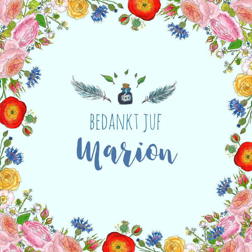 Bedankt rozen en korenbloemen - Bedankkaartjes Bedankkaartjes - Bedankt rozen en korenbloemen
