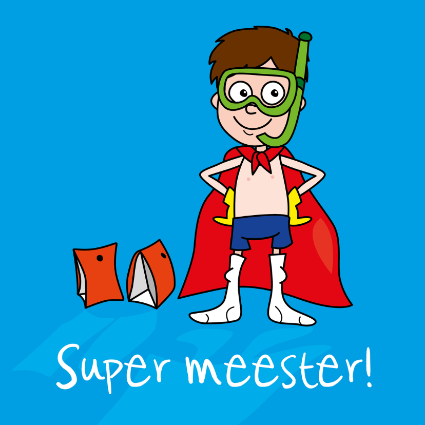 Bedankt Super zwemmeester! - Bedankkaartjes Bedankkaartjes - Bedankt Super zwemmeester!