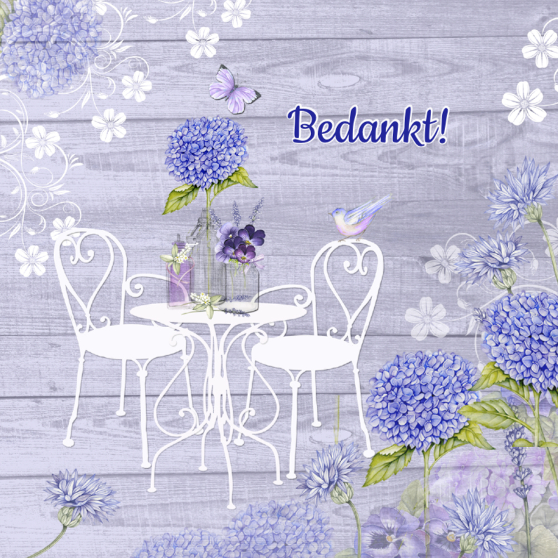 Bedankt tuinsetje bloemen - Bedankkaartjes Bedankkaartjes - Bedankt tuinsetje bloemen