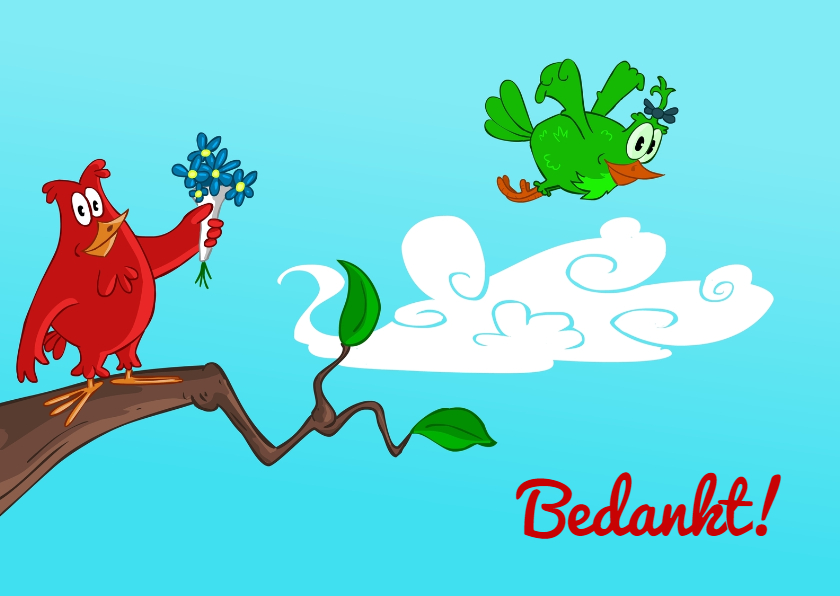 Bedankt vogeltjes - Bedankkaartjes Bedankkaartjes - Bedankt vogeltjes