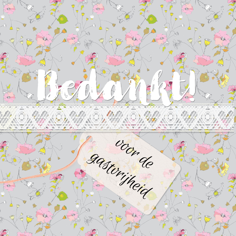 Bedankt voor jullie gastvrijheid - Bedankkaartjes Bedankkaartjes - Bedankt voor jullie gastvrijheid