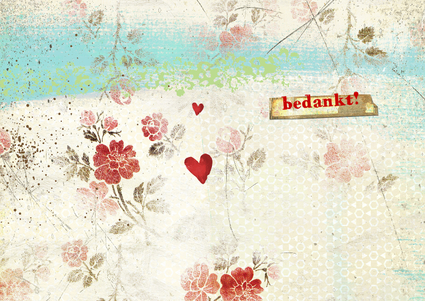 Bedanktkaart Een Fleurig Bedankt - Bedankkaartjes Bedankkaartjes - Bedanktkaart Een Fleurig Bedankt