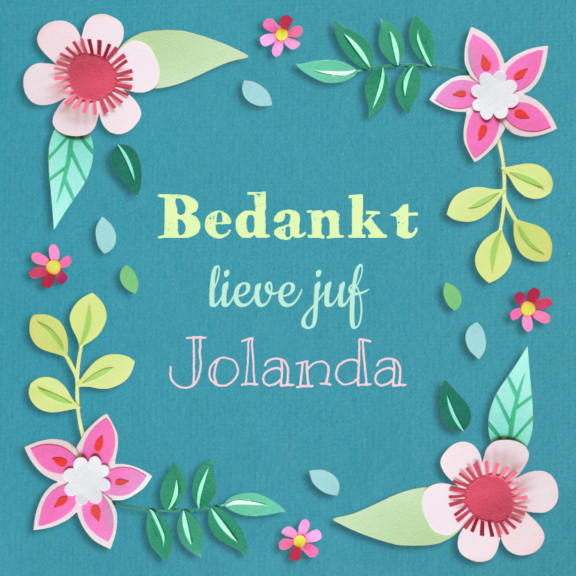 Bedankkaartjes - Bedanktkaart lieve juf