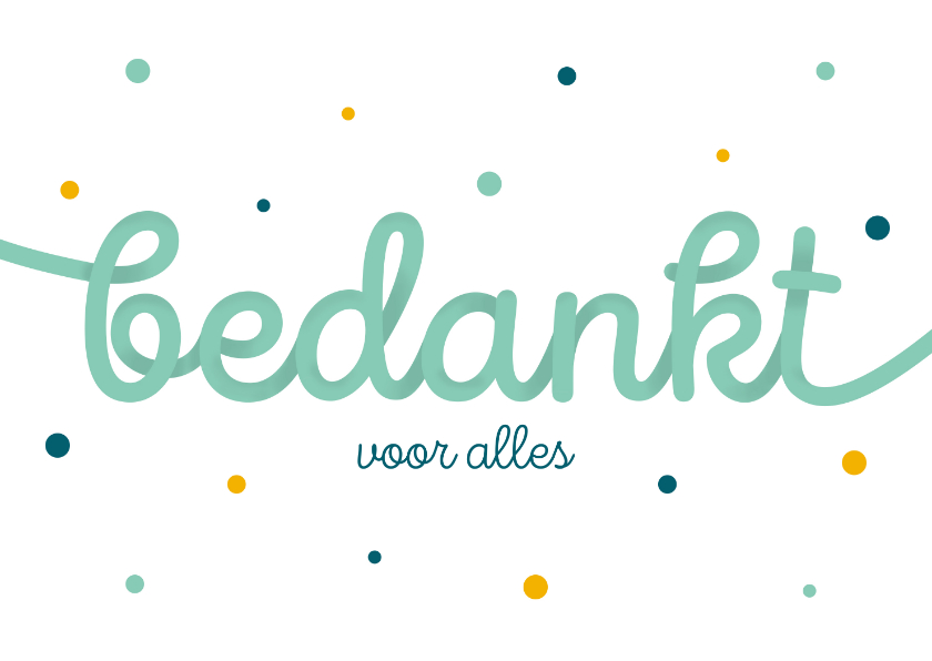 Bedankkaartjes - Bedanktkaart met slingertekst