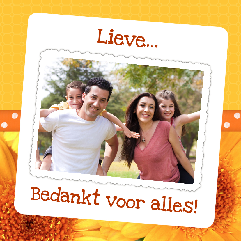 Bloemenkaart Gerbera geel - BK - Bedankkaartjes Bedankkaartjes - Bloemenkaart Gerbera geel - BK