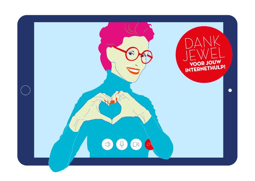 Dame met handen in hartje - Bedankkaartjes Bedankkaartjes - Dame met handen in hartje