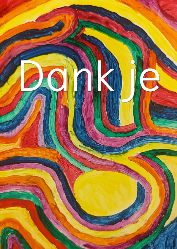 Dank je kaart kleurrijke kromme lijnen - Bedankkaartjes Bedankkaartjes - Dank je kaart kleurrijke kromme lijnen