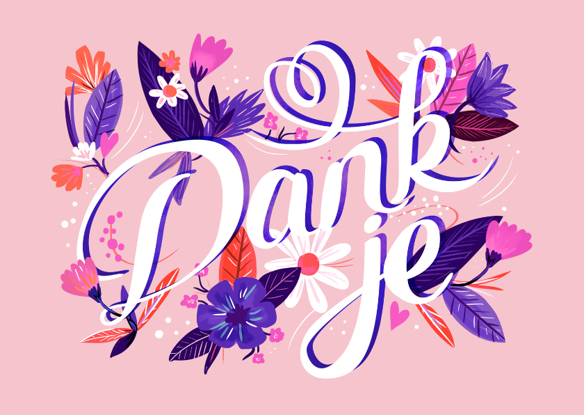 Dank je met bloemen - Bedankkaartjes Bedankkaartjes - Dank je met bloemen