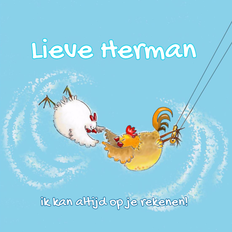 Haan en kip in de trapeze - Bedankkaartjes Bedankkaartjes - Haan en kip in de trapeze