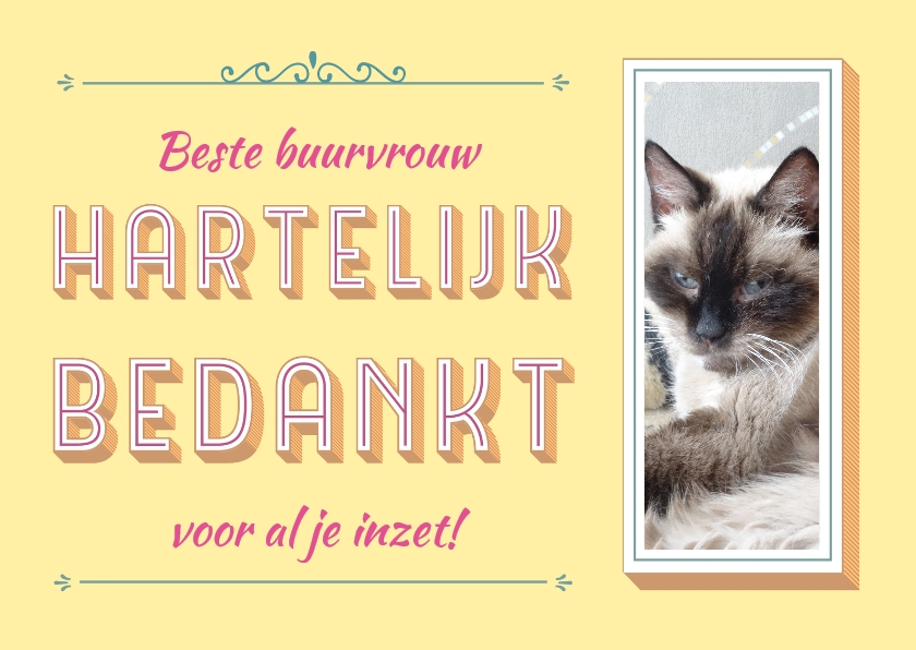 Hartelijk bedankt geel - Bedankkaartjes Bedankkaartjes - Hartelijk bedankt geel