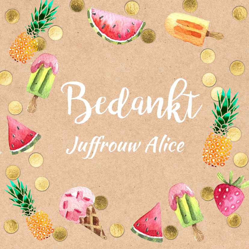 Bedankkaartjes - juffen bedankkaart