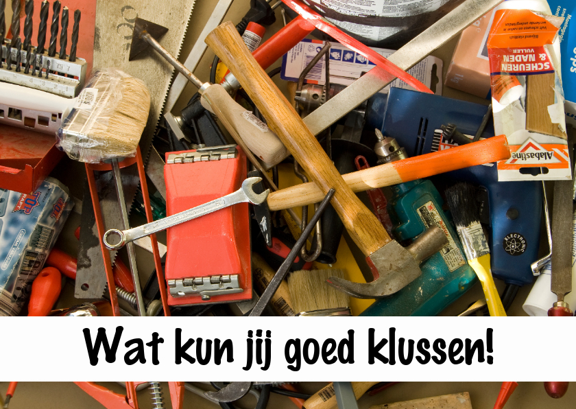 Kluskaart rechthoek aanpasbare tekst - Bedankkaartjes Bedankkaartjes - Kluskaart rechthoek aanpasbare tekst