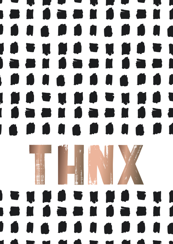 Stoere bedankkaart 'THNX' - Bedankkaartjes Bedankkaartjes - Stoere bedankkaart 'THNX'