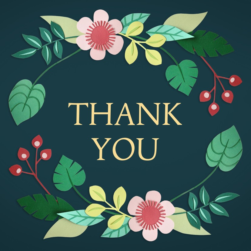 Bedankkaartjes - Thank you bloemenkaart 