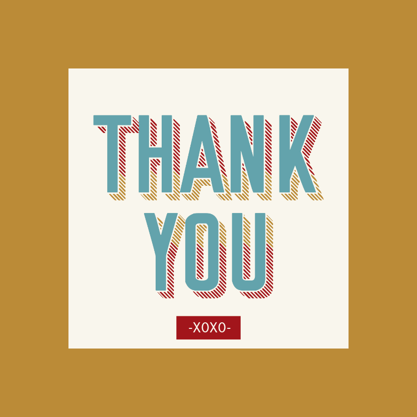 Thank you - retro - bedankkaart - Bedankkaartjes Bedankkaartjes - Thank you - retro - bedankkaart