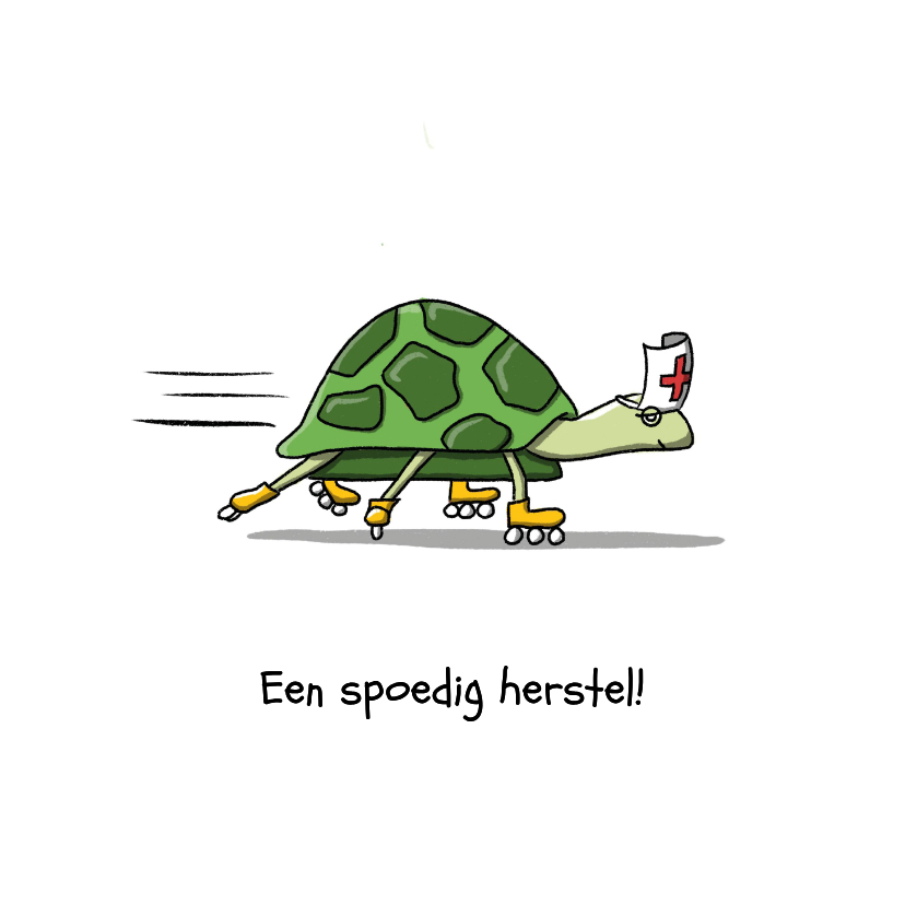 Beterschap een spoedig herstel schildpad kaart - Beterschapskaarten Beterschapskaarten - Beterschap een spoedig herstel schildpad kaart
