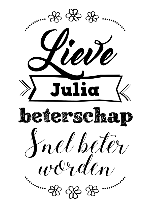 Beterschap met eigen naam - Beterschapskaarten Beterschapskaarten - Beterschap met eigen naam