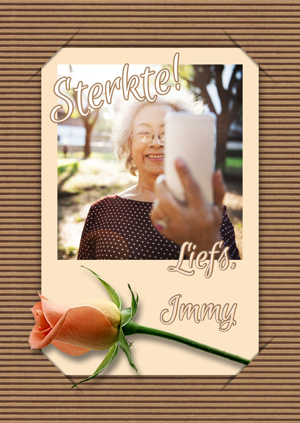 Beterschap selfie en bloem RB - Beterschapskaarten Beterschapskaarten - Beterschap selfie en bloem RB