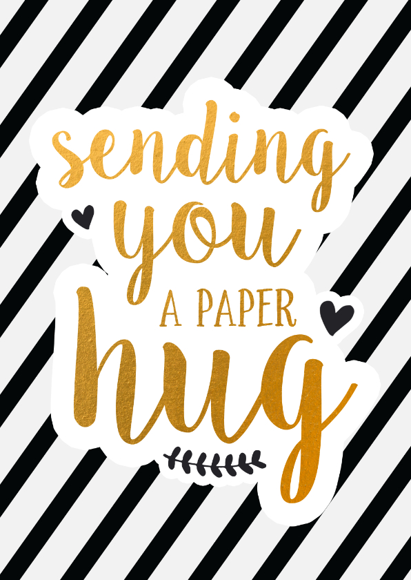 Beterschapskaarten - Beterschap - sending you a paper hug