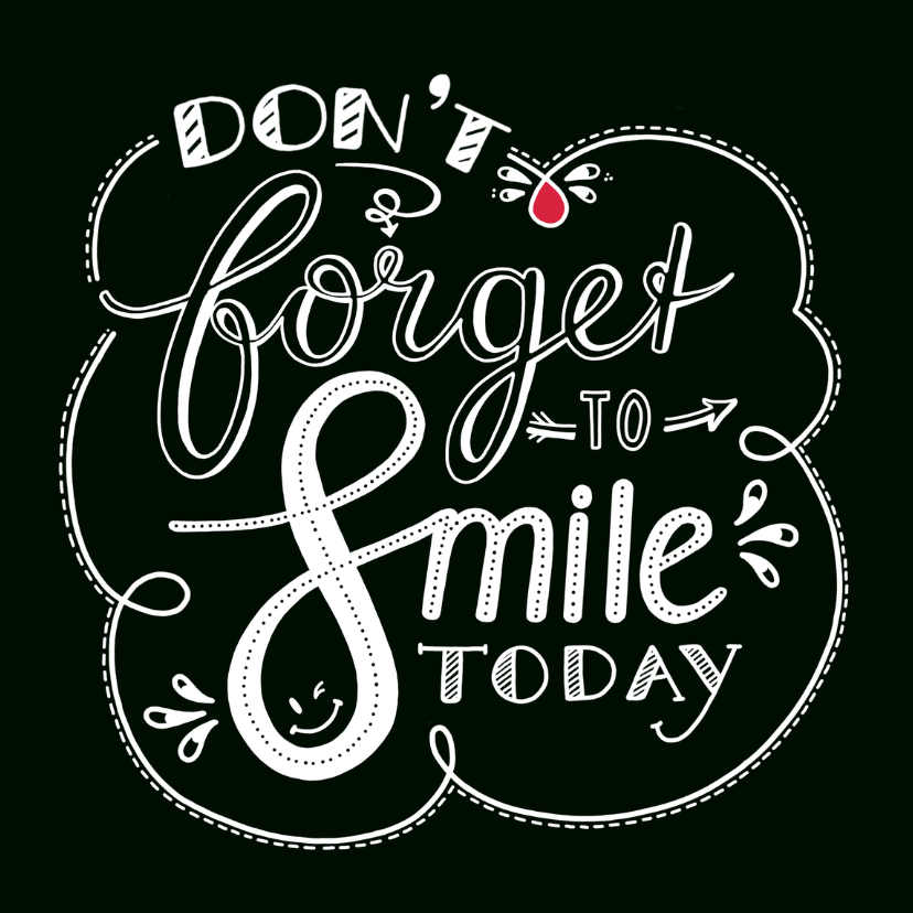 Beterschap - smile black EM - Beterschapskaarten Beterschapskaarten - Beterschap - smile black EM