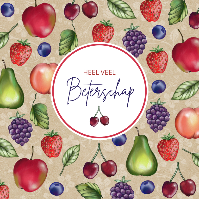 Beterschapskaarten - Beterschap veel fruit