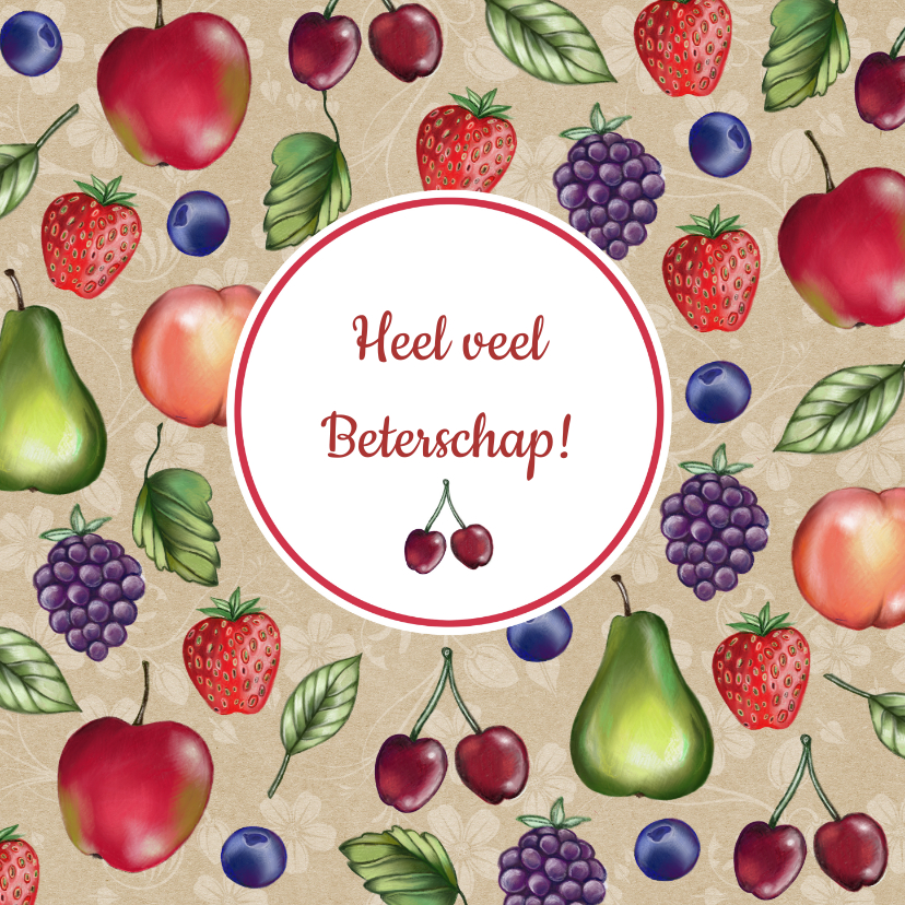 Beterschapskaarten - Beterschap veel fruit