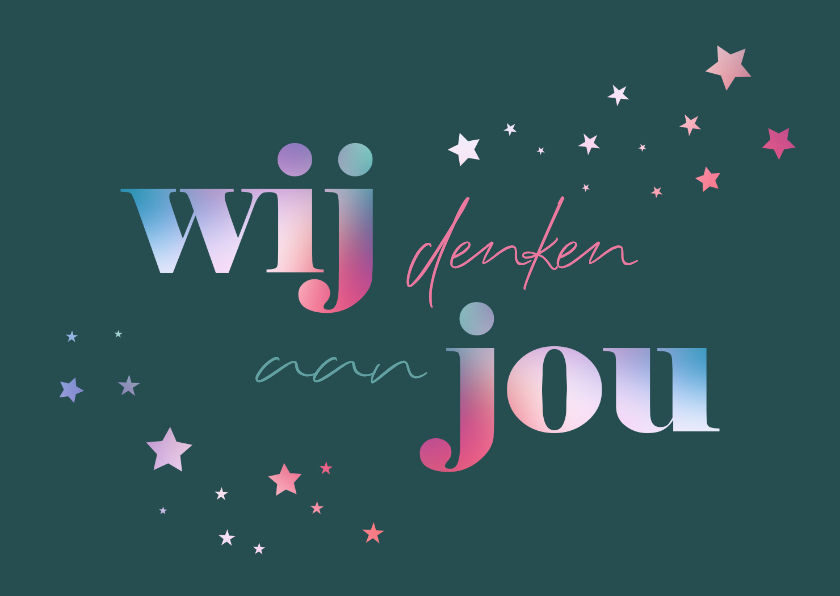Beterschap Wij denken aan jou, je bent niet alleen - Beterschapskaarten Beterschapskaarten - Beterschap Wij denken aan jou, je bent niet alleen