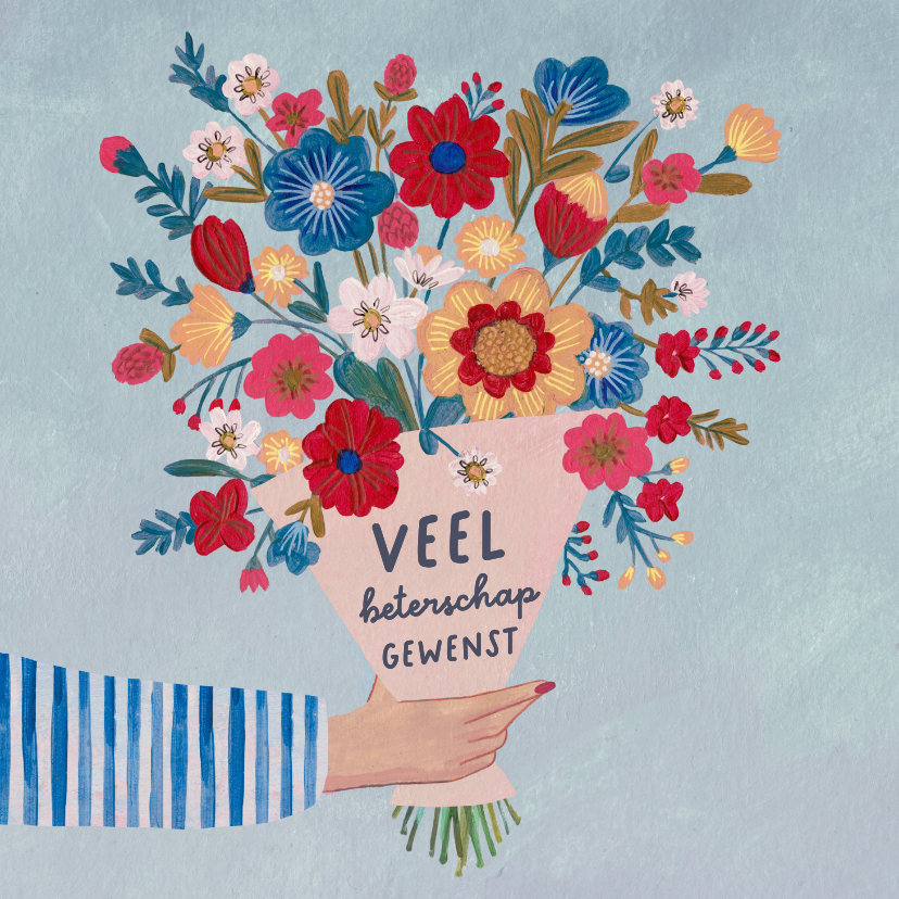 Beterschapskaarten - Beterschapskaart boeket bloemen voor jou!