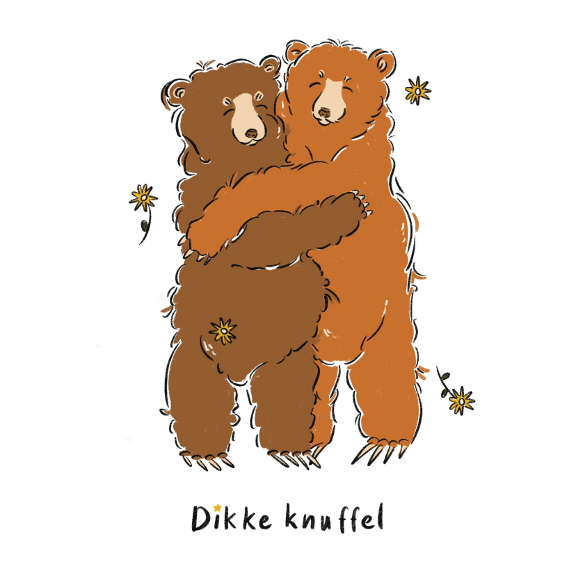 Beterschapskaarten - Beterschapskaart dikke knuffel beren 