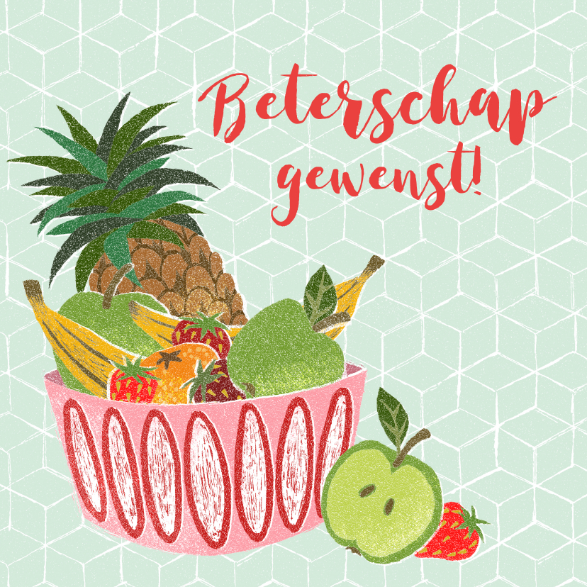 Beterschapskaarten - Beterschapskaart fruit abstracte stijl 