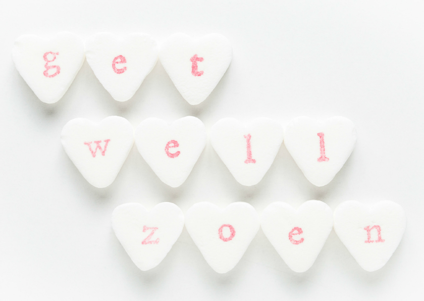 Beterschapskaart Get well zoen - Beterschapskaarten Beterschapskaarten - Beterschapskaart Get well zoen