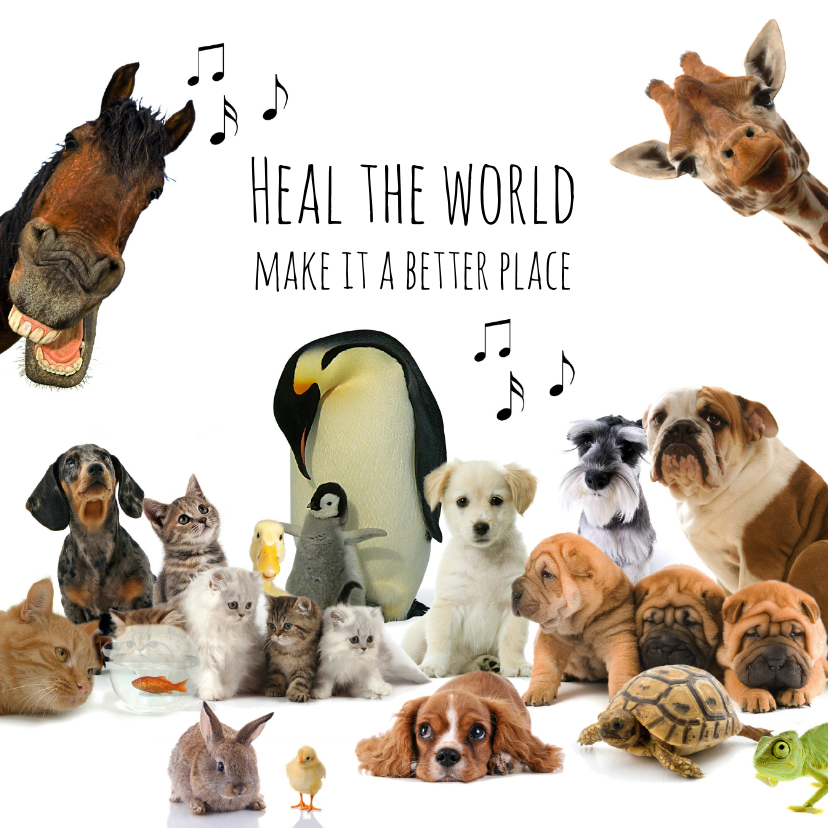 Beterschapskaarten - Beterschapskaart heal the world dieren