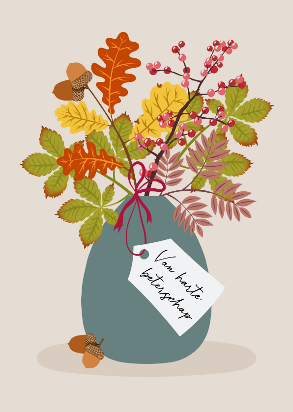 Beterschapskaart - Herfstboeket - Beterschapskaarten Beterschapskaarten - Beterschapskaart - Herfstboeket